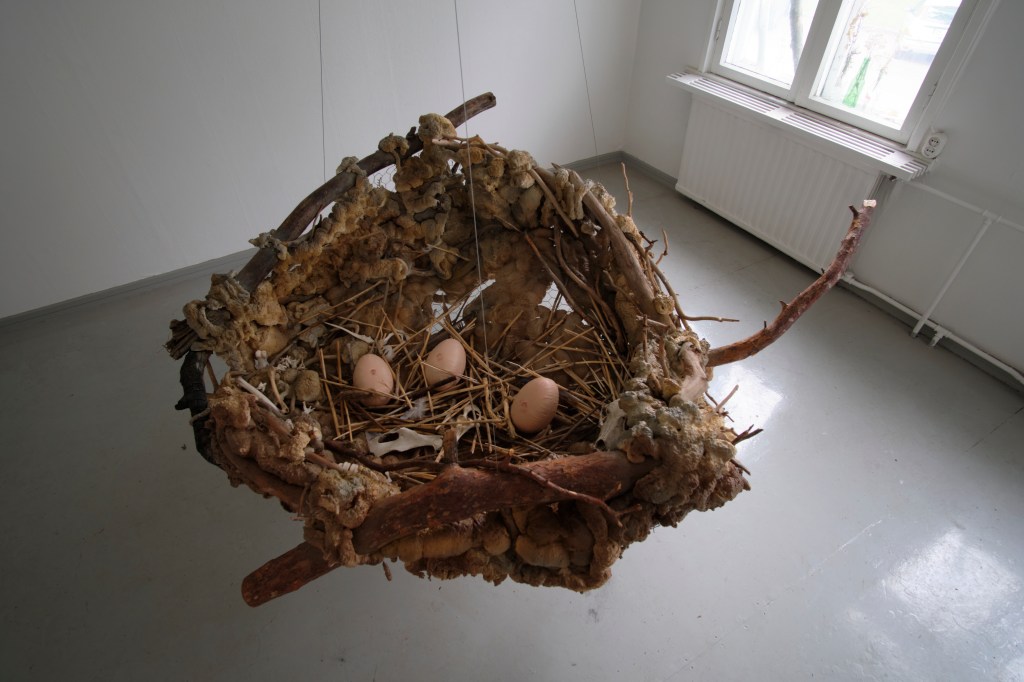 Naapuri installation in Outopia art exhibition, Kotka, Finland, 2023.

Photo: Saku Yrjölä